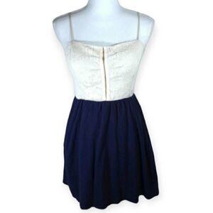 CITY TRIANGLES NAVY & CREAM LACE BODICE SKATER DRESS SZ.5 EUC.